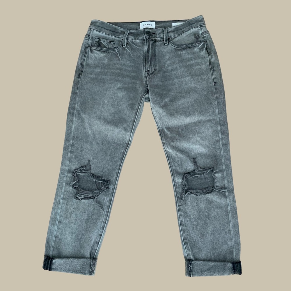 Lowest price ever🫶🏽Frame Le Garcon Ripped Cuff Step Hem Nonstretch Jeans